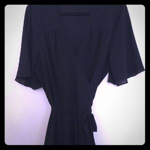 Isaac Mizrahi Black Wrap Dress XL